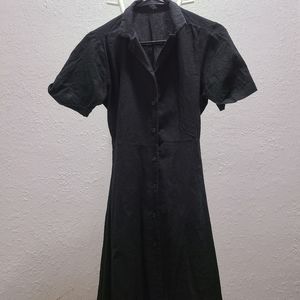 Black Button Down Dress from Korea